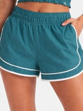 JoyLab Teal Women's Athletic Shorts with White Trim Size L